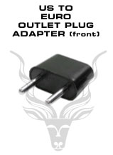 American to European Outlet Plug Adapter - To be plugged in a 220V European outlets. Will accept American plugs.