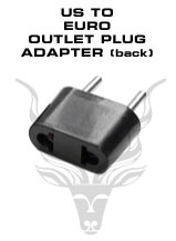 American to European Outlet Plug Adapter - To be plugged in a 220V European outlets. Will accept American plugs.